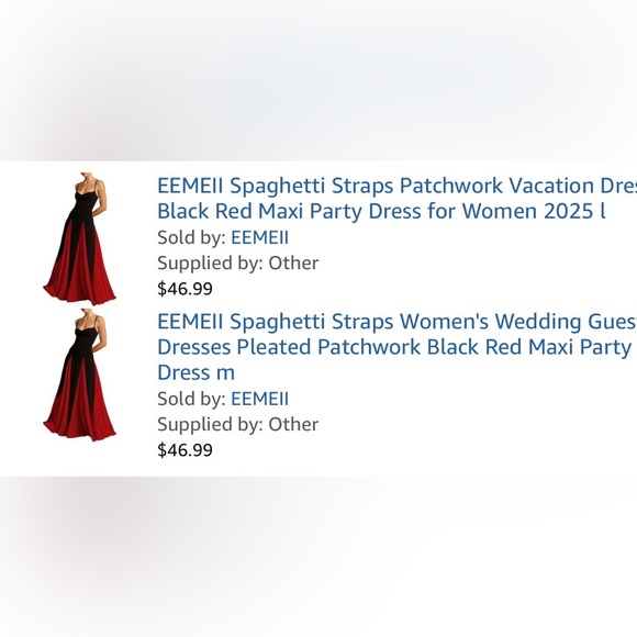 Elegant Black and Red Evening Gown - Picture 2 of 7